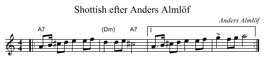 Shottish efter Anders Alml&ouml;f - staff notation
