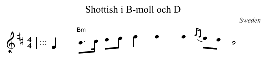 Shottish i B-moll och D - staff notation