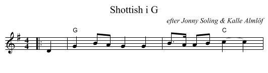 Shottish i G - staff notation