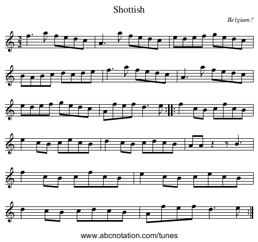Shottish - staff notation