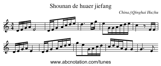 Shounan de huaer jiefang - staff notation
