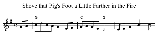 Shove that Pig's Foot a Little Farther in the Fire - staff notation