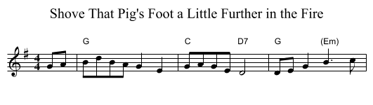 Shove That Pig's Foot a Little Further in the Fire - staff notation
