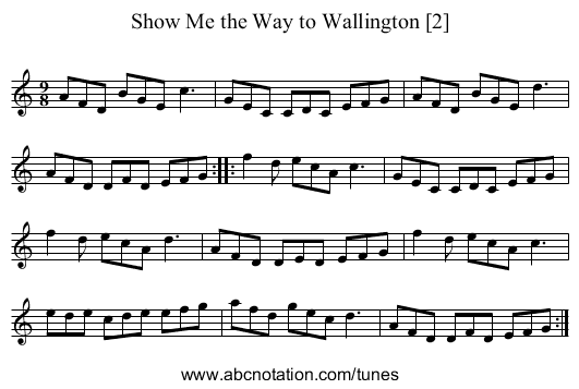 Show Me the Way to Wallington [2] - staff notation