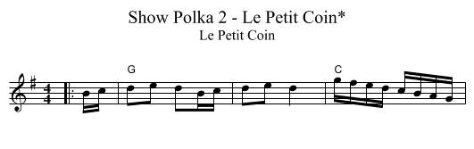 Show Polka 2 - Le Petit Coin* - staff notation