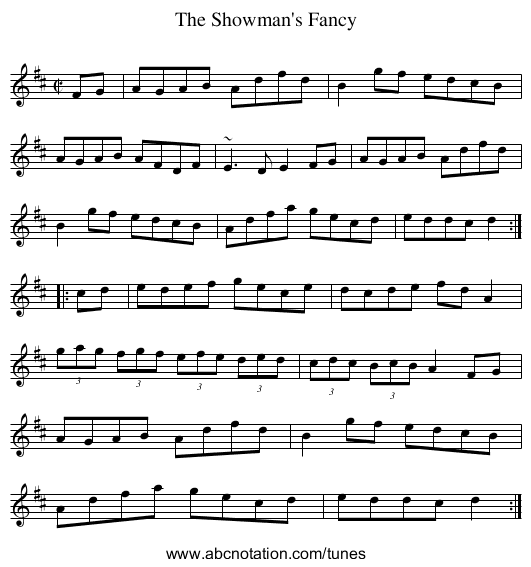 Showman's Fancy, The - staff notation