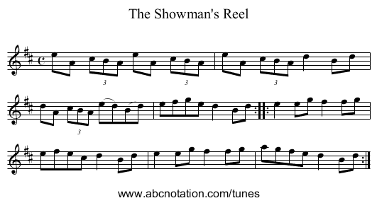 Showman's Reel, The - staff notation