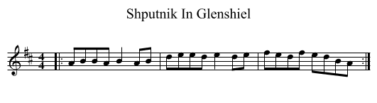 Shputnik In Glenshiel - staff notation