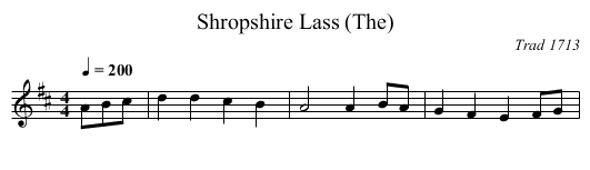 Shropshire Lass (The) - staff notation