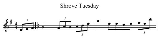 Shrove Tuesday - staff notation