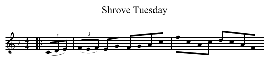 Shrove Tuesday - staff notation
