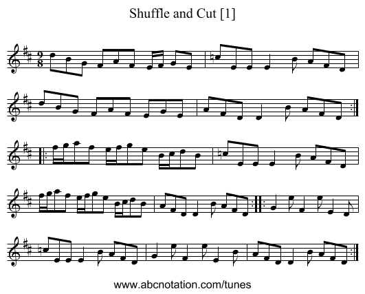Shuffle and Cut [1] - staff notation