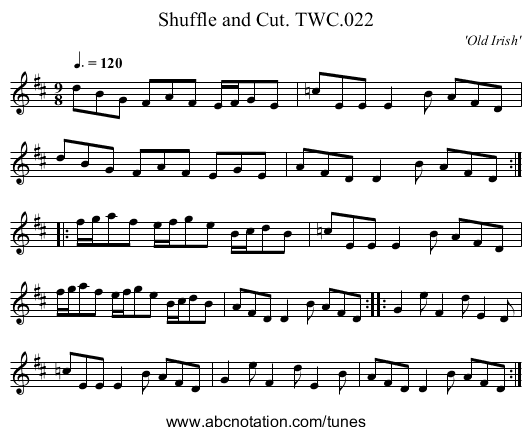 Shuffle and Cut. TWC.022 - staff notation