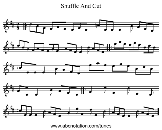 Shuffle And Cut - staff notation