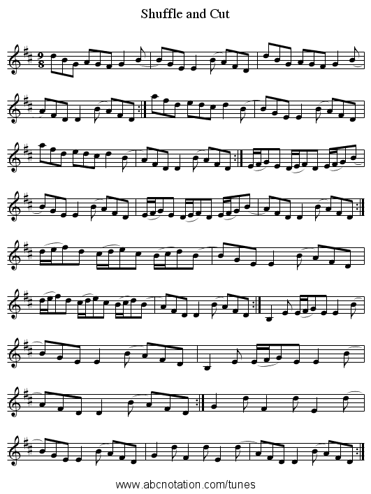 Shuffle and Cut - staff notation