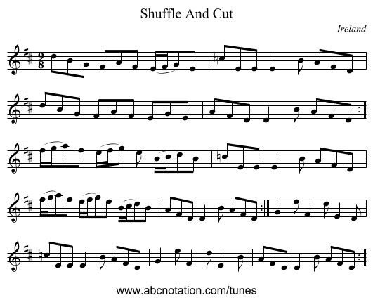 Shuffle And Cut - staff notation