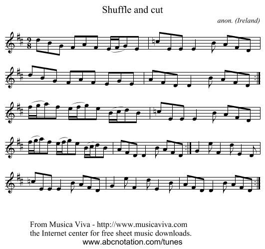 Shuffle and cut - staff notation