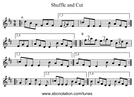 Shuffle and Cut - staff notation