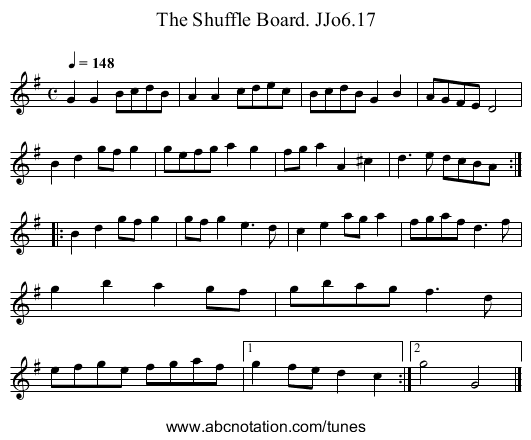 Shuffle Board. JJo6.17, The - staff notation