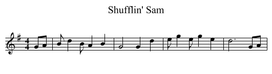 Shufflin' Sam - staff notation