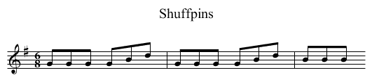 Shuffpins - staff notation