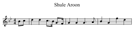 Shule Aroon - staff notation