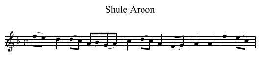 Shule Aroon - staff notation
