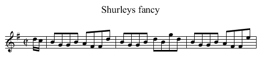Shurleys fancy - staff notation