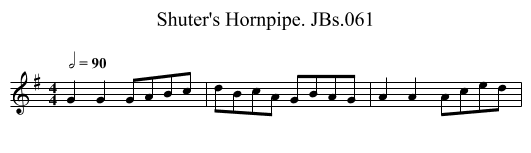 Shuter's Hornpipe. JBs.061 - staff notation