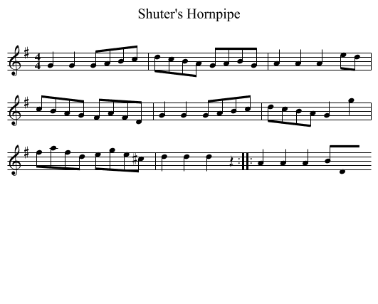 Shuter's Hornpipe - staff notation