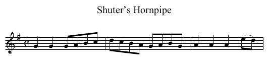 Shuter’s Hornpipe - staff notation