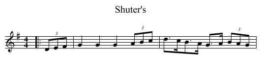 Shuter's - staff notation