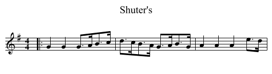 Shuter's - staff notation