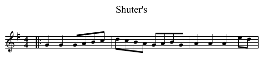 Shuter's - staff notation