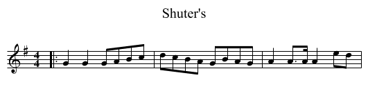 Shuter's - staff notation