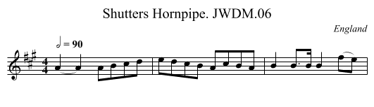 Shutters Hornpipe. JWDM.06 - staff notation
