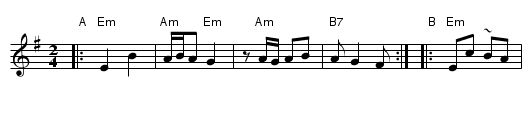 Shver un shviger - staff notation
