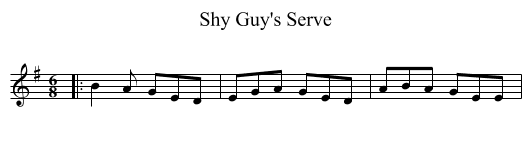 Shy Guy's Serve - staff notation