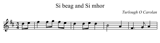 Si beag and Si mhor - staff notation