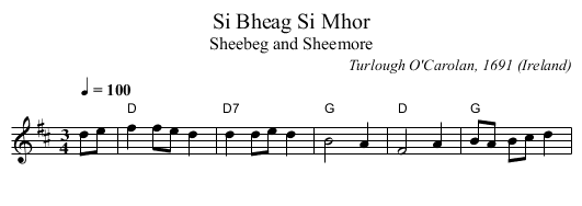 Si Bheag Si Mhor - staff notation