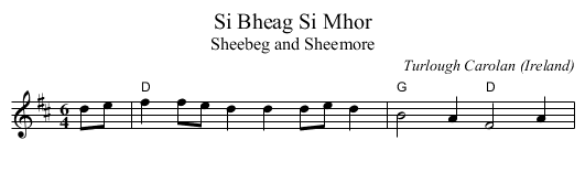Si Bheag Si Mhor - staff notation