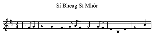 Sí Bheag Sí Mhór - staff notation
