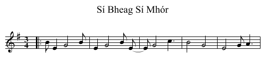Sí Bheag Sí Mhór - staff notation