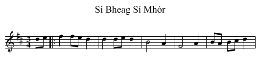 Sí Bheag Sí Mhór - staff notation