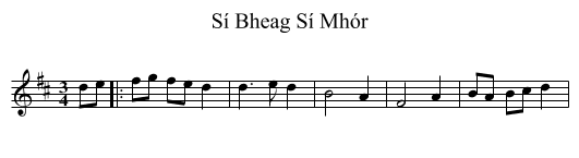 Sí Bheag Sí Mhór - staff notation