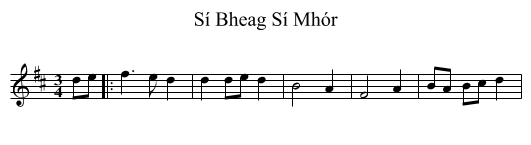 Sí Bheag Sí Mhór - staff notation