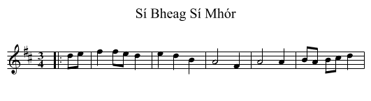 Sí Bheag Sí Mhór - staff notation