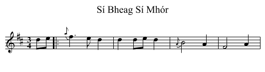 Sí Bheag Sí Mhór - staff notation