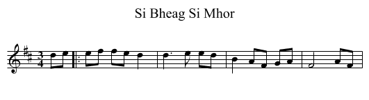Si Bheag Si Mhor - staff notation