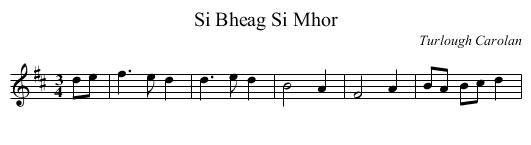 Si Bheag Si Mhor - staff notation